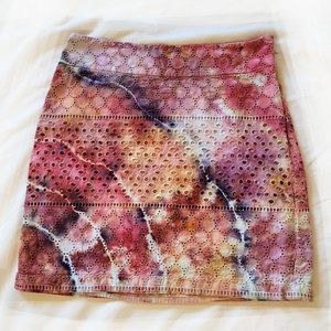 Custom Tie-Dye Banana Republic Eyelet Lace Mini Skirt